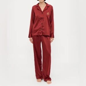 Ralph Lauren Women's Satin Pajama Set - Dark Red